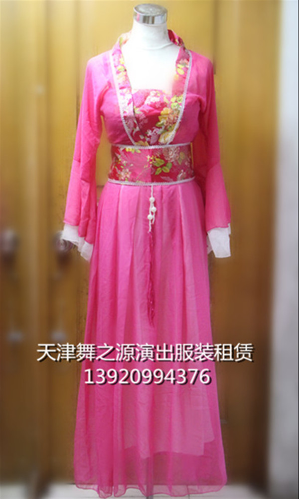 粉色雪纺纱女古装